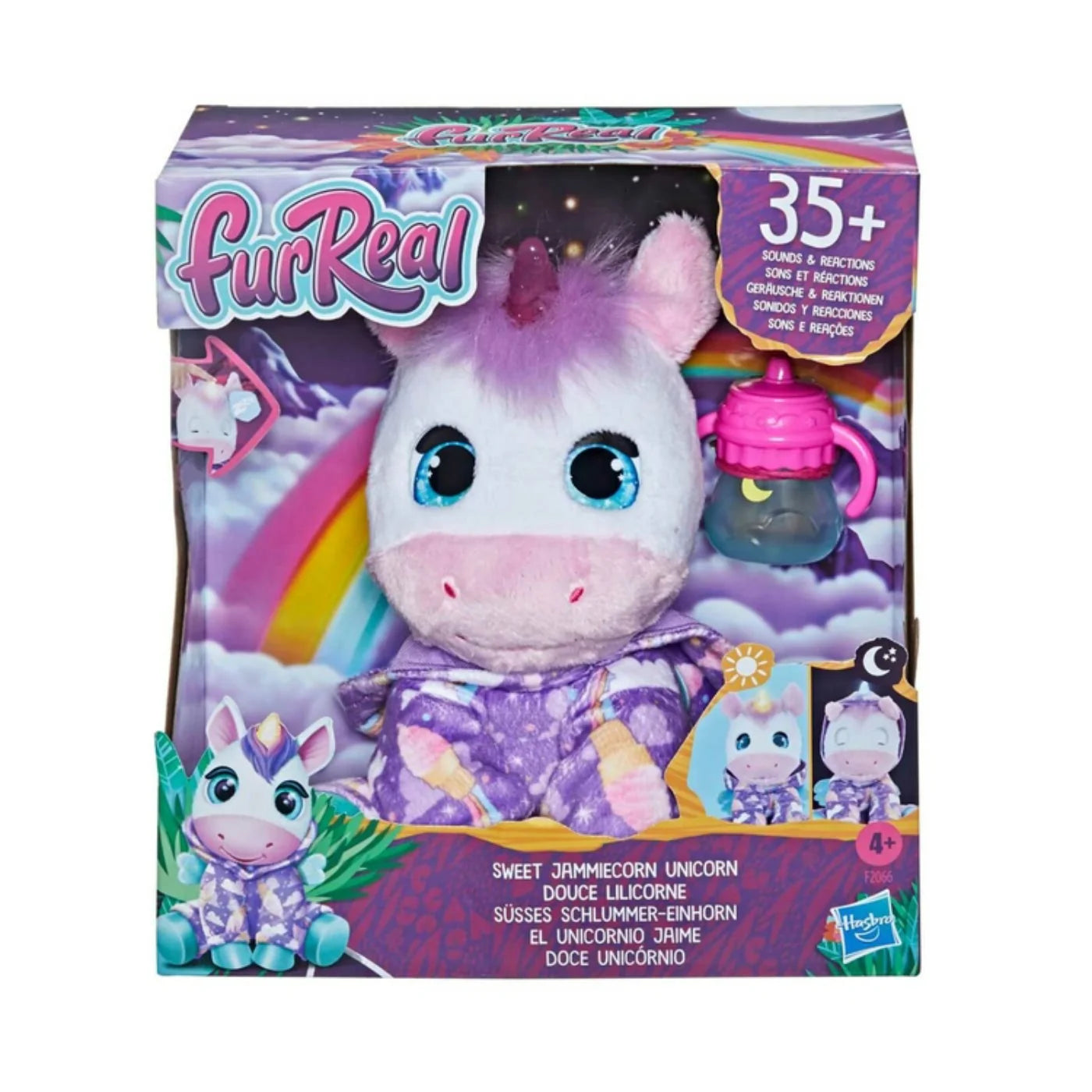FurReal Sweet Jammiecorn Unicorn Interactive Plush Toy, Light-Up Toy with 30+ Sounds and Reactions, Unicorn Soft Toy,