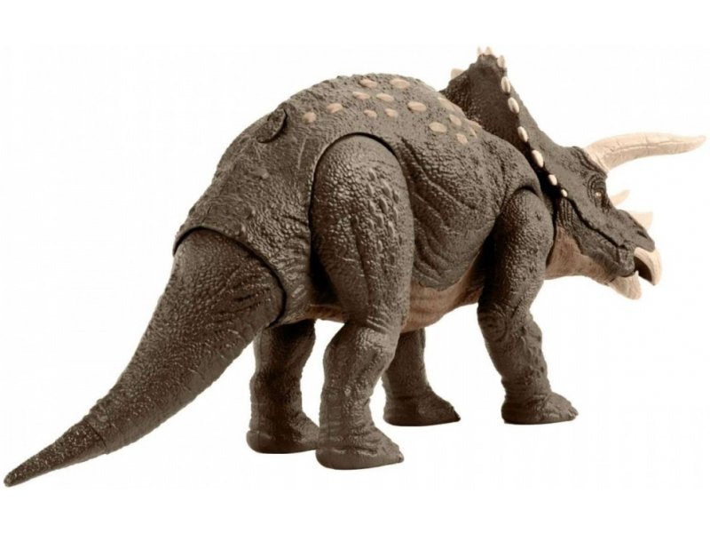 Mattel Jurassic World Dinosaur Toy, Habitat Defender Triceratops Action Figure Made from 60 Per Cent ISCC Certified Plastic