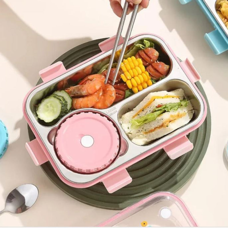 2-Compartment Stainless Steel Bento Lunch Box