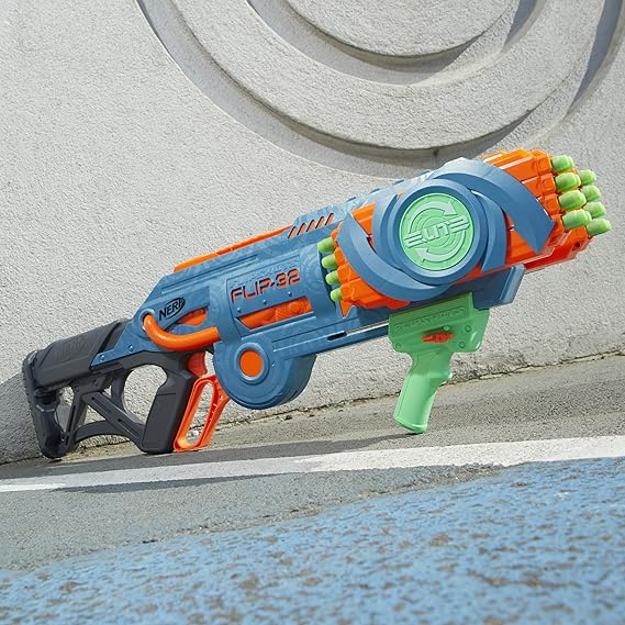 Nerf Elite 2.0 Flipshots Flip-32 Blaster, Rotating Dart Barrels, 32-Dart
