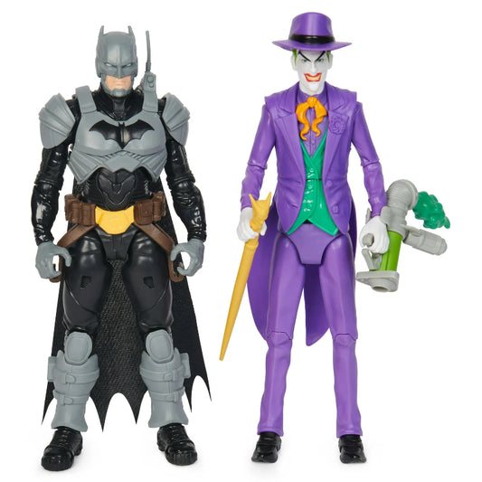 DC Comics, Batman Adventures, Batman vs The Joker Action Figures Set, 2 Figures, 12 Armor Accessories, 12-inch Super Hero Kids Toy for Boys & Girls