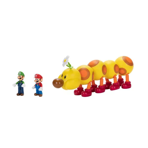 World of Nintendo Super Mario Wiggler, Mario & Luigi 2.5-Inch Figure Set