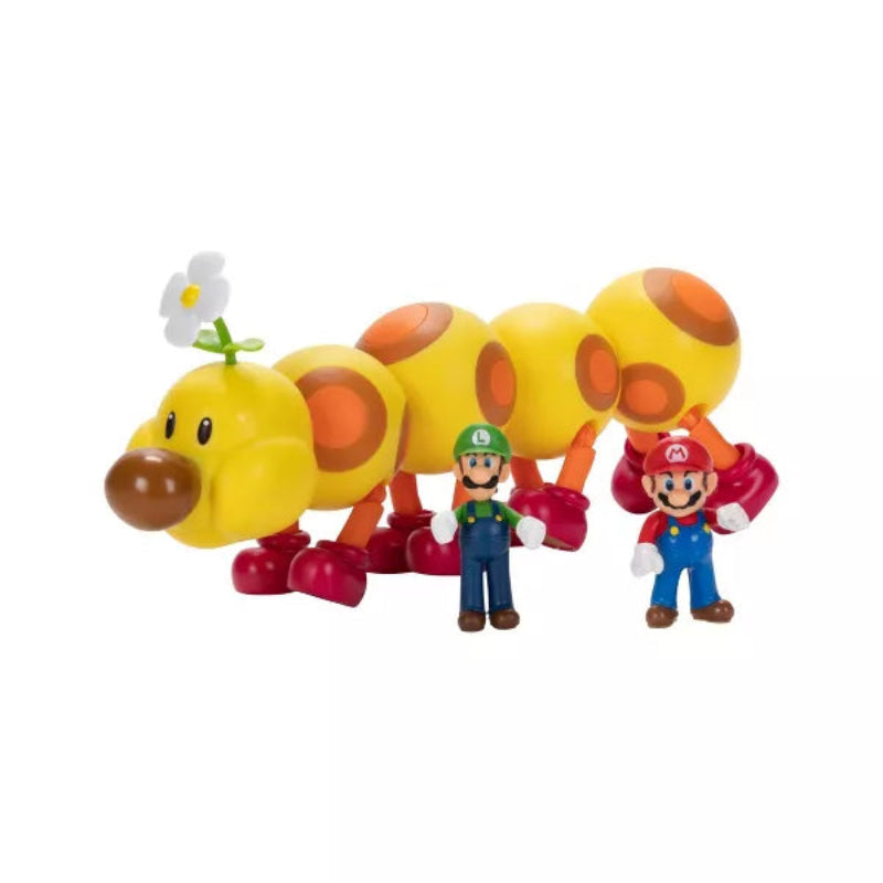 World of Nintendo Super Mario Wiggler, Mario & Luigi 2.5-Inch Figure Set