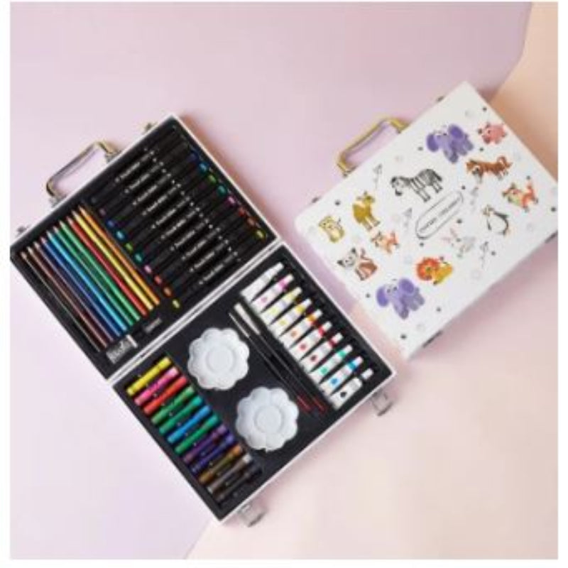 50 pcs Suitcase Drawing kit Children Art Set Watercolor Markers Crayons Art Painting Tools For Boys Girls Gifts