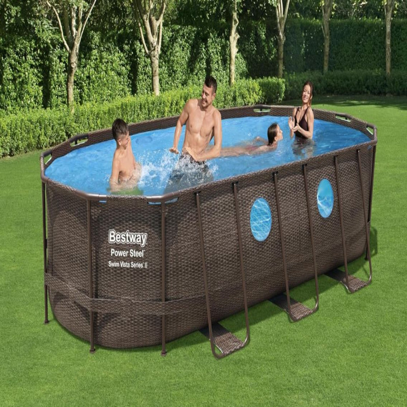 Bestway Power Steel Swim Vista Series Pools-Oval, Multicolor, 1056716GBX21