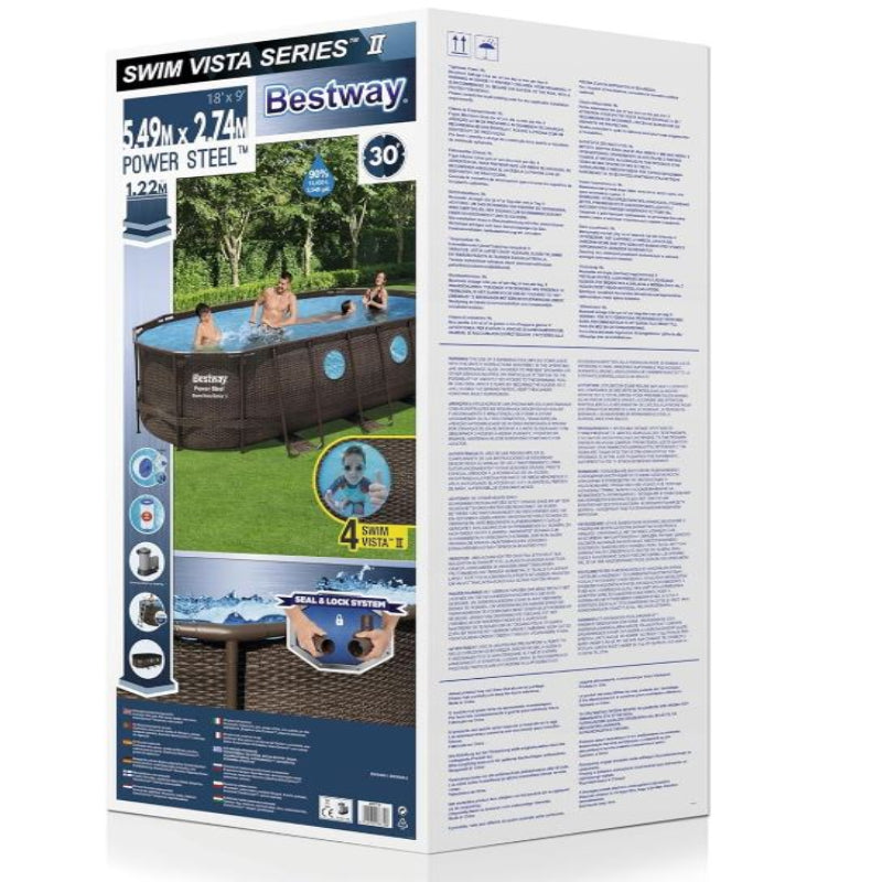 Bestway Power Steel Swim Vista Series Pools-Oval, Multicolor, 1056716GBX21