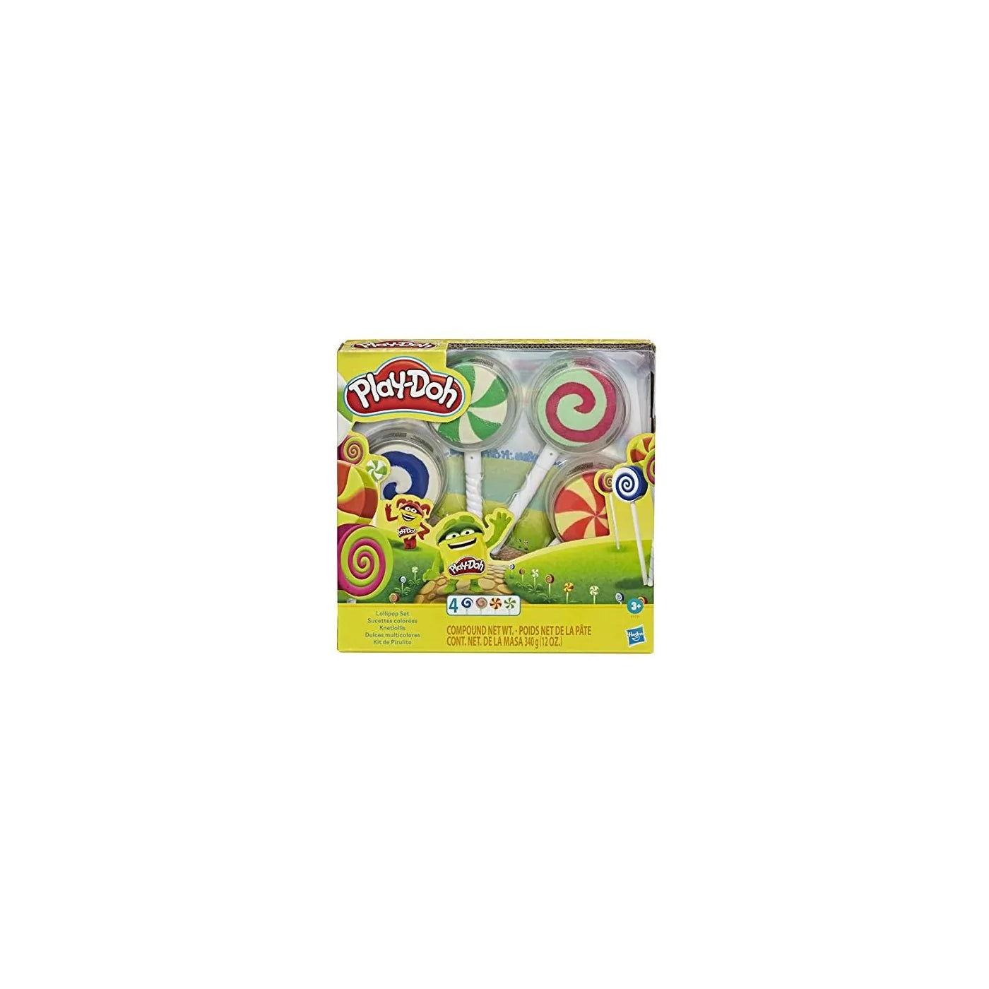 Play-Doh Lollipop 4-Pack of Pretend Play Candy Molds Filled with 3 Ounces of Non-Toxic Modeling Compound for Kids 3 Years and Up