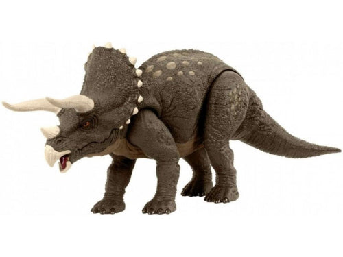 Mattel Jurassic World Dinosaur Toy, Habitat Defender Triceratops Action Figure Made from 60 Per Cent ISCC Certified Plastic