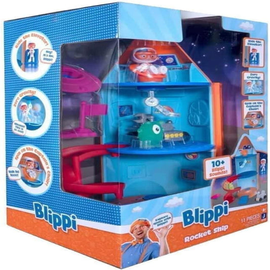 11pc Blippi 36cm Large Play Set Rocket Ship W/ Sfx/accessories Fun Toy Kids 3