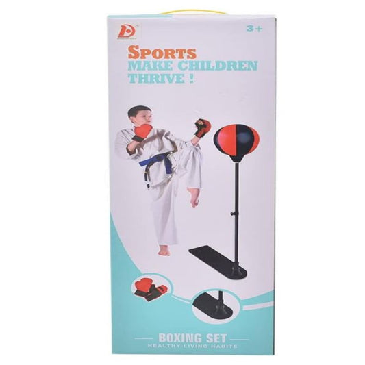 Sports boxing set with boxing gloves and punching ball for children - multi color