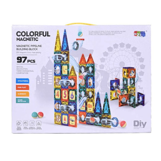 Colorful Magnetic Pipeline Building Blocks 97 Pcs