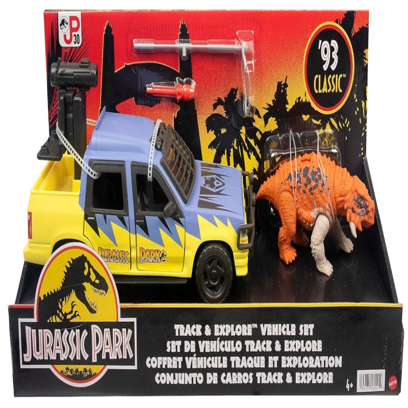 Jurassic Park JP30 '93 Classic Track & Explore Exclusive Vehicle Set [with Scutosaurus & Truck]