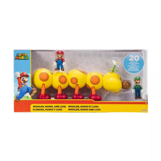World of Nintendo Super Mario Wiggler, Mario & Luigi 2.5-Inch Figure Set
