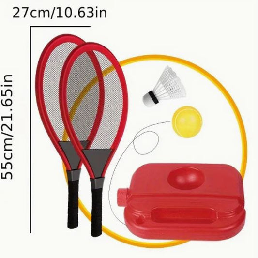 Tennis Trainer with Tennis Bounce Ball And Practice Ropes for children, Suitable for Indoor Outdoor Tennis Training.2in 1 Badminton for children, tennis trainers for kids.